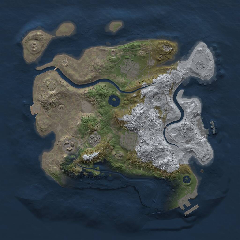 Rust Map: Procedural Map, Size: 3000, Seed: 71613834, 10 Monuments