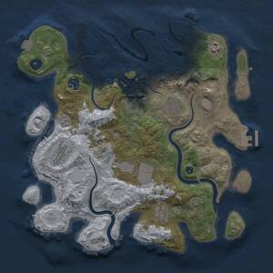 Thumbnail Rust Map: Procedural Map, Size: 3500, Seed: 105149, 14 Monuments