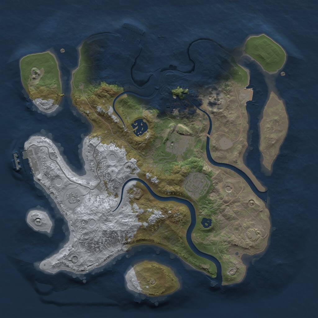 Rust Map: Procedural Map, Size: 3000, Seed: 220499707, 10 Monuments