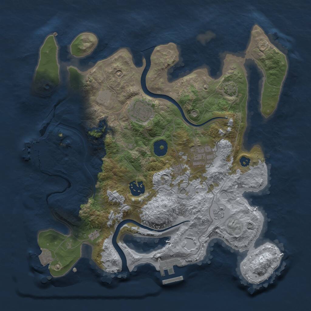 Rust Map: Procedural Map, Size: 3000, Seed: 6421953, 9 Monuments