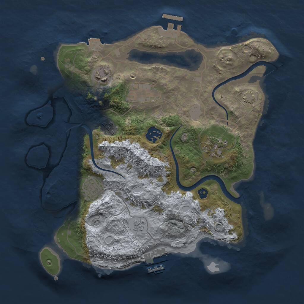 Rust Map: Procedural Map, Size: 3000, Seed: 104024, 12 Monuments
