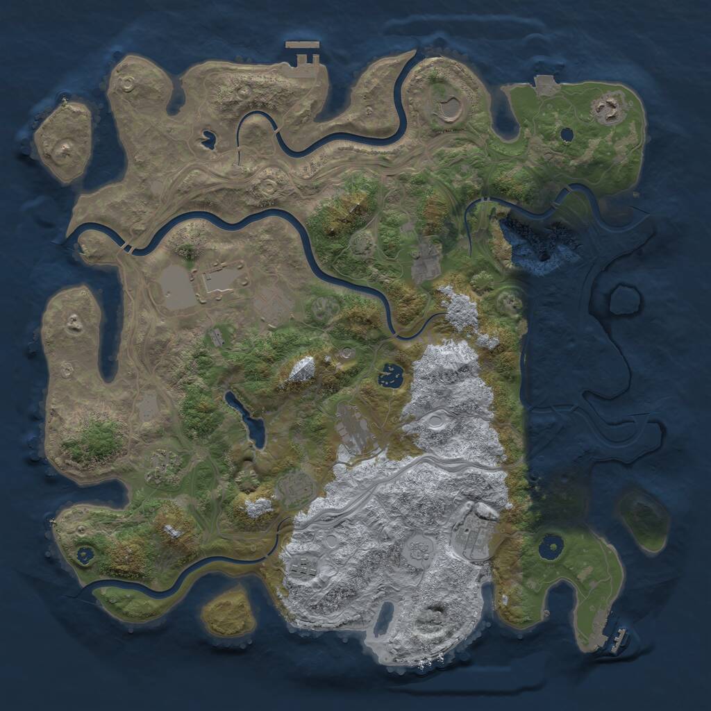 Rust Map: Procedural Map, Size: 4250, Seed: 1063627879, 17 Monuments