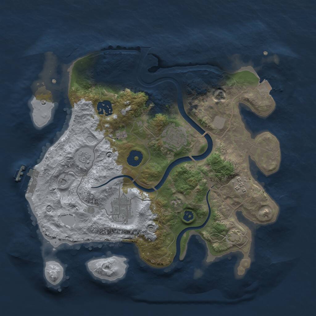 Rust Map: Procedural Map, Size: 3000, Seed: 256982, 9 Monuments
