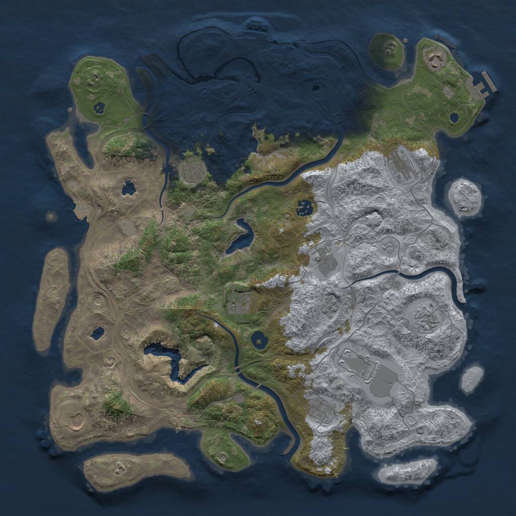 Rust Map: Procedural Map, Size: 4500, Seed: 773352573, 17 Monuments