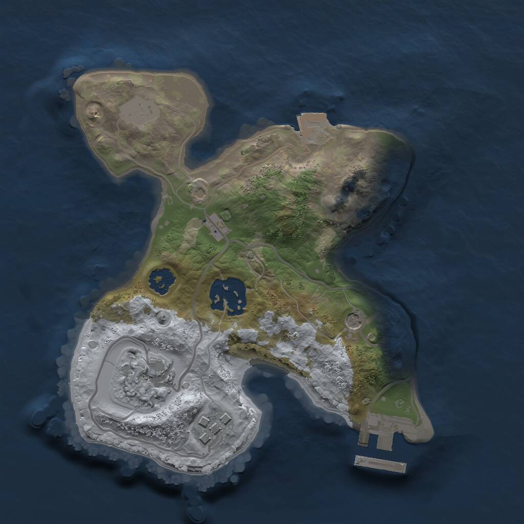 Rust Map: Procedural Map, Size: 2050, Seed: 2147483647, 6 Monuments
