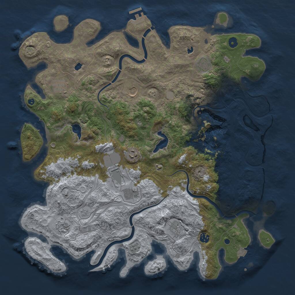 Rust Map: Procedural Map, Size: 4500, Seed: 762873261, 15 Monuments
