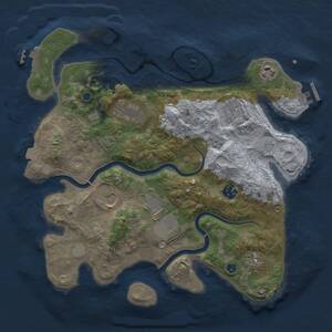 Thumbnail Rust Map: Procedural Map, Size: 3500, Seed: 1379957830, 14 Monuments