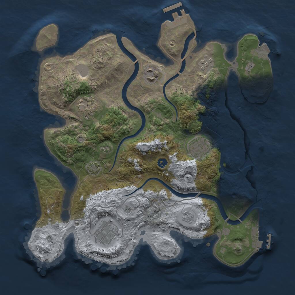 Rust Map: Procedural Map, Size: 3000, Seed: 2089, 11 Monuments