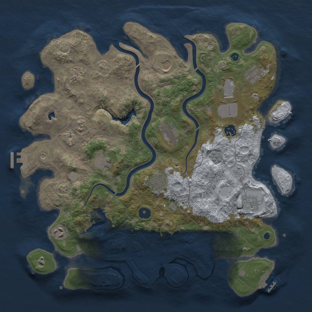 Rust Map: Procedural Map, Size: 4000, Seed: 549806, 17 Monuments