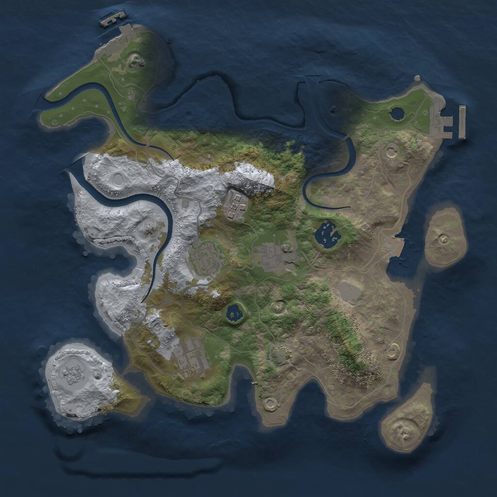 Rust Map: Procedural Map, Size: 3000, Seed: 628692209, 11 Monuments