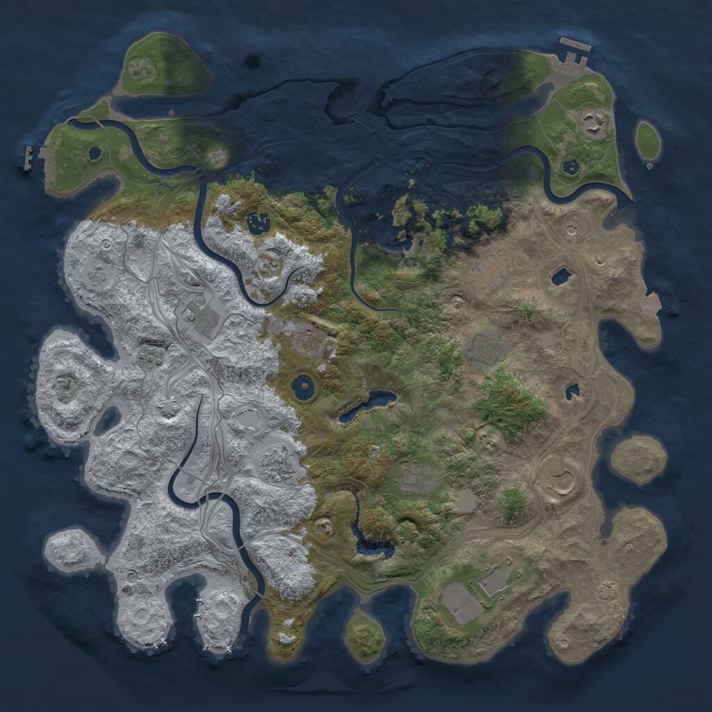 Rust Map: Procedural Map, Size: 4500, Seed: 7788899, 17 Monuments