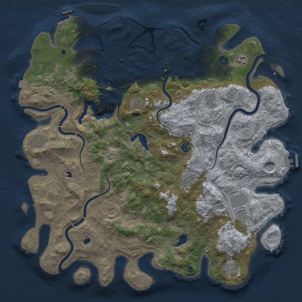 Rust Map: Procedural Map, Size: 4800, Seed: 322042080, 17 Monuments