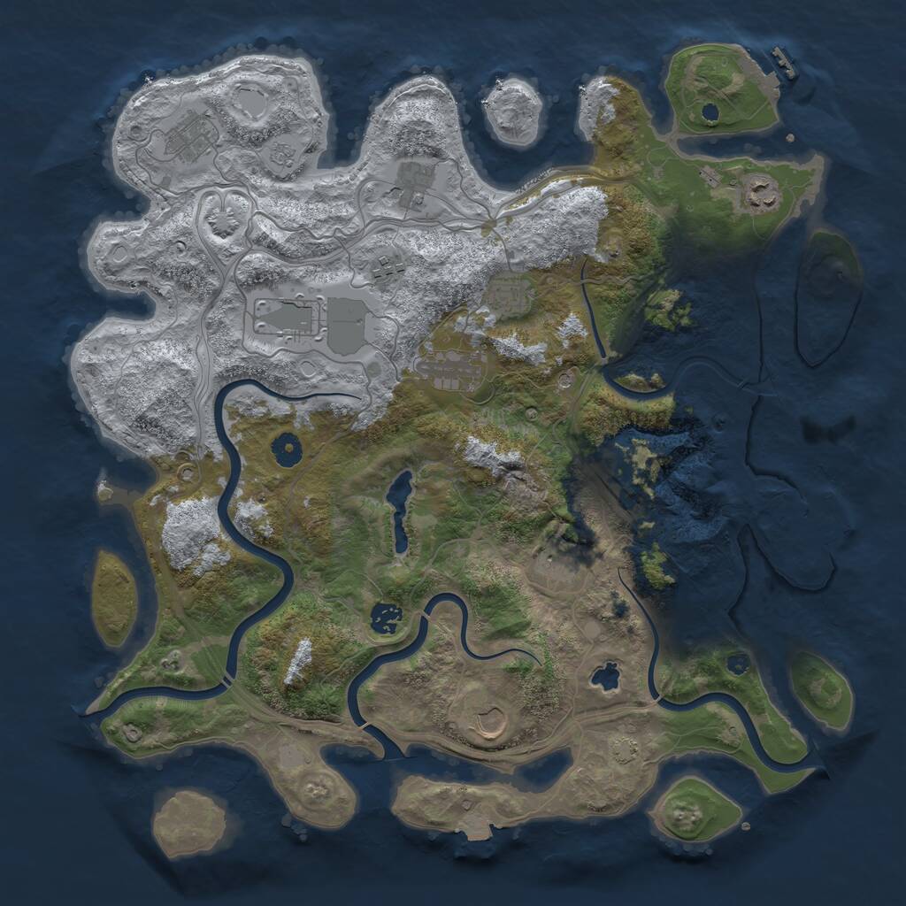 Rust Map: Procedural Map, Size: 4250, Seed: 2137275273, 16 Monuments