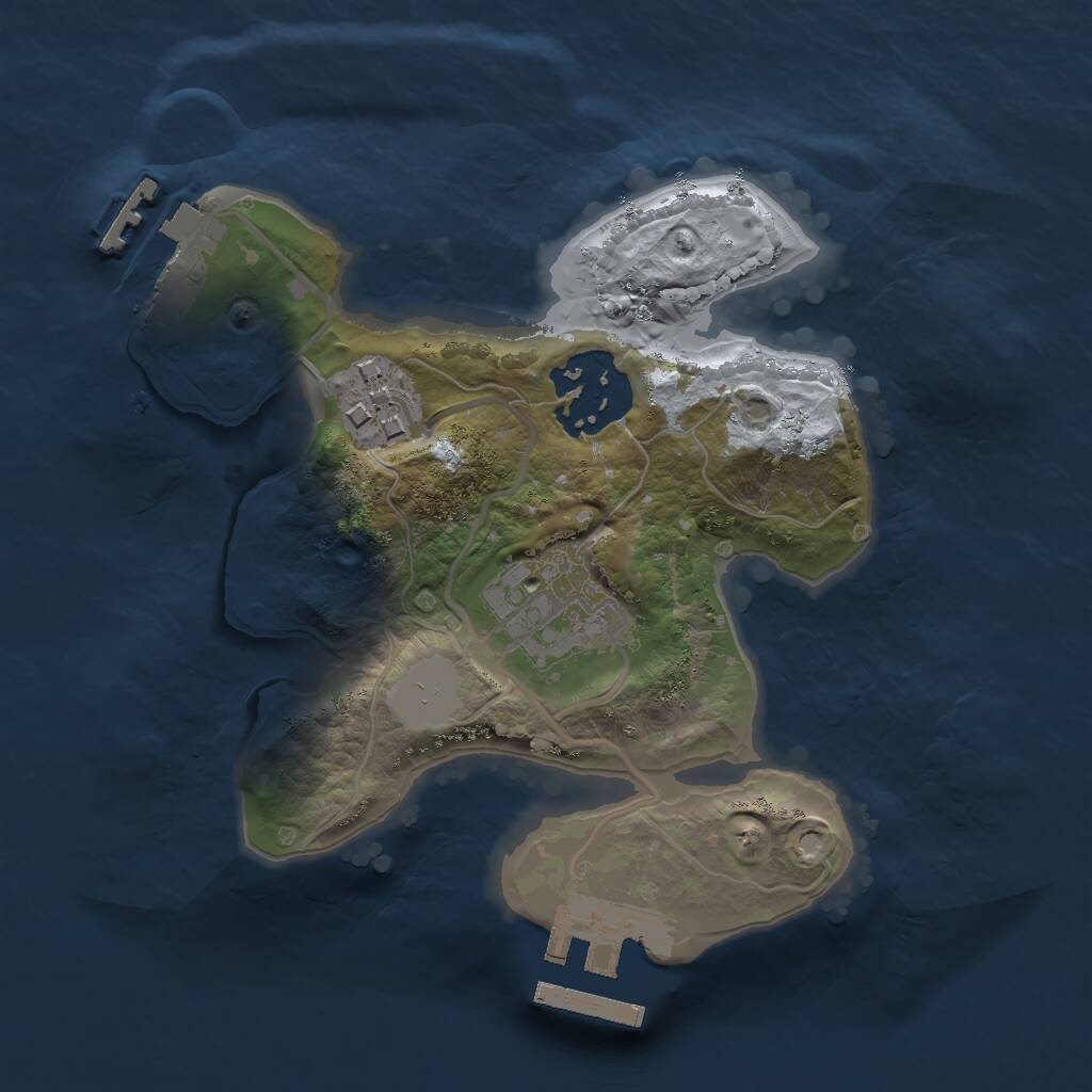 Rust Map: Procedural Map, Size: 2000, Seed: 51321333, 6 Monuments