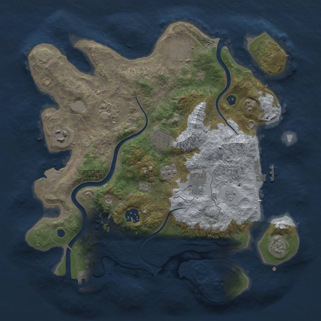 Rust Map: Procedural Map, Size: 3300, Seed: 1457170347, 13 Monuments