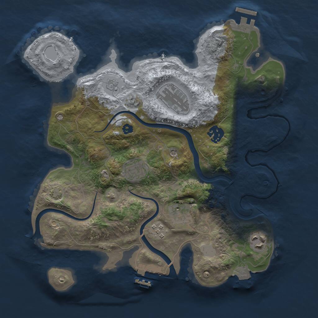 Rust Map: Procedural Map, Size: 3000, Seed: 2027778765, 12 Monuments