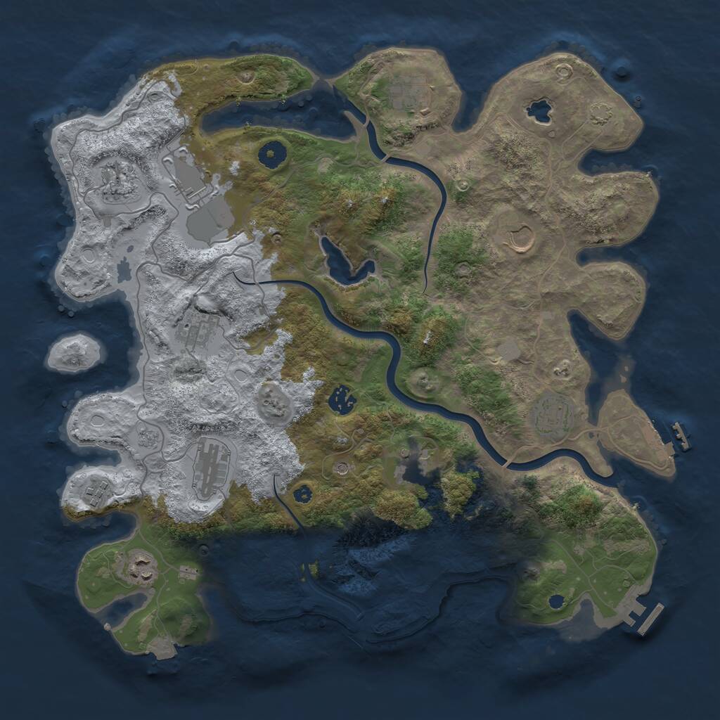 Rust Map: Procedural Map, Size: 4000, Seed: 335317962, 17 Monuments