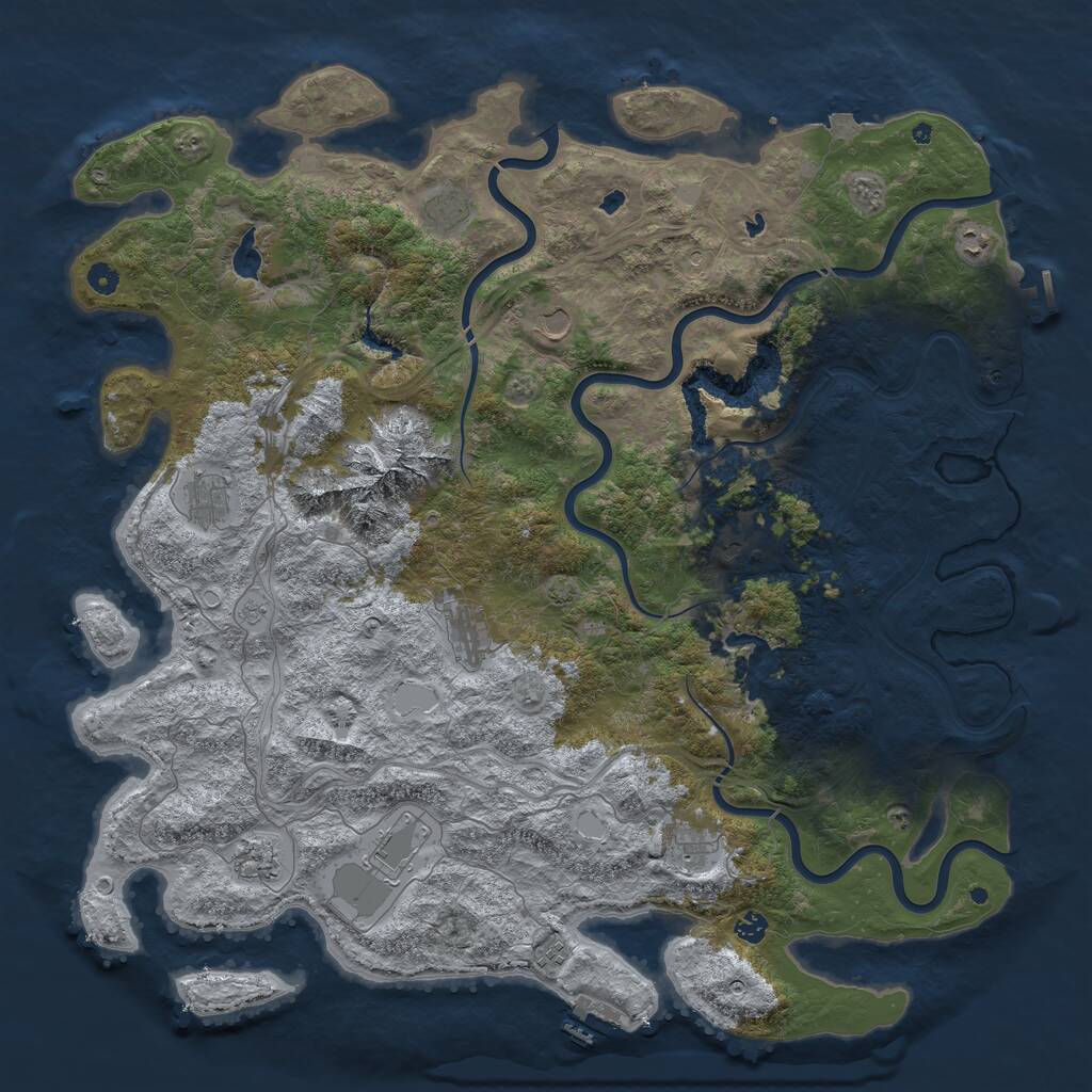Rust Map: Procedural Map, Size: 5200, Seed: 64518347, 17 Monuments