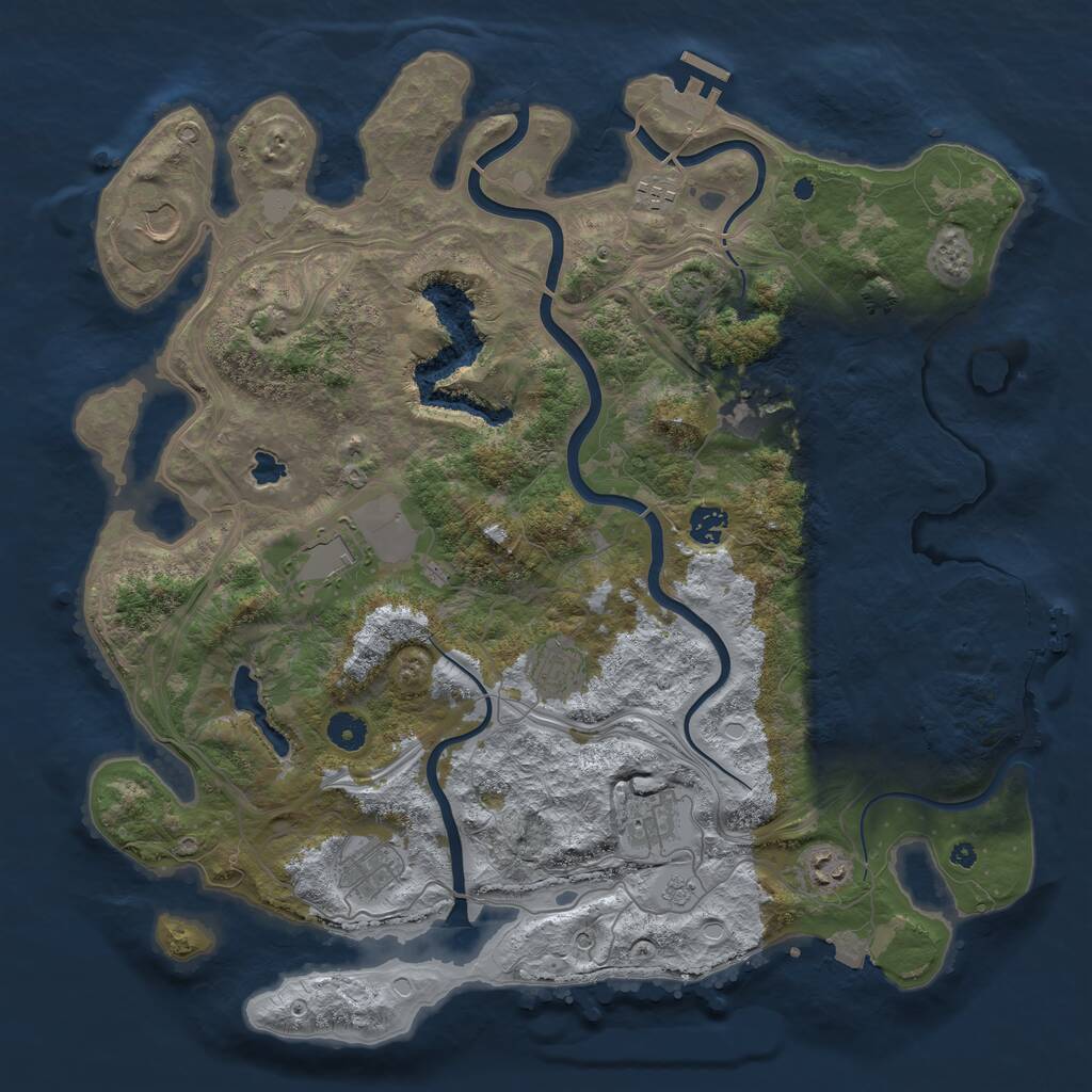Rust Map: Procedural Map, Size: 4250, Seed: 1673890927, 15 Monuments