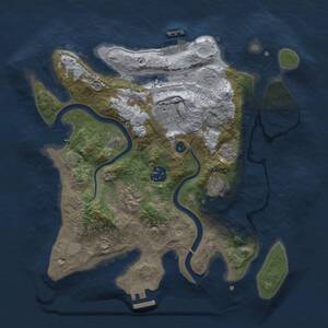 Thumbnail Rust Map: Procedural Map, Size: 3000, Seed: 212669648, 11 Monuments