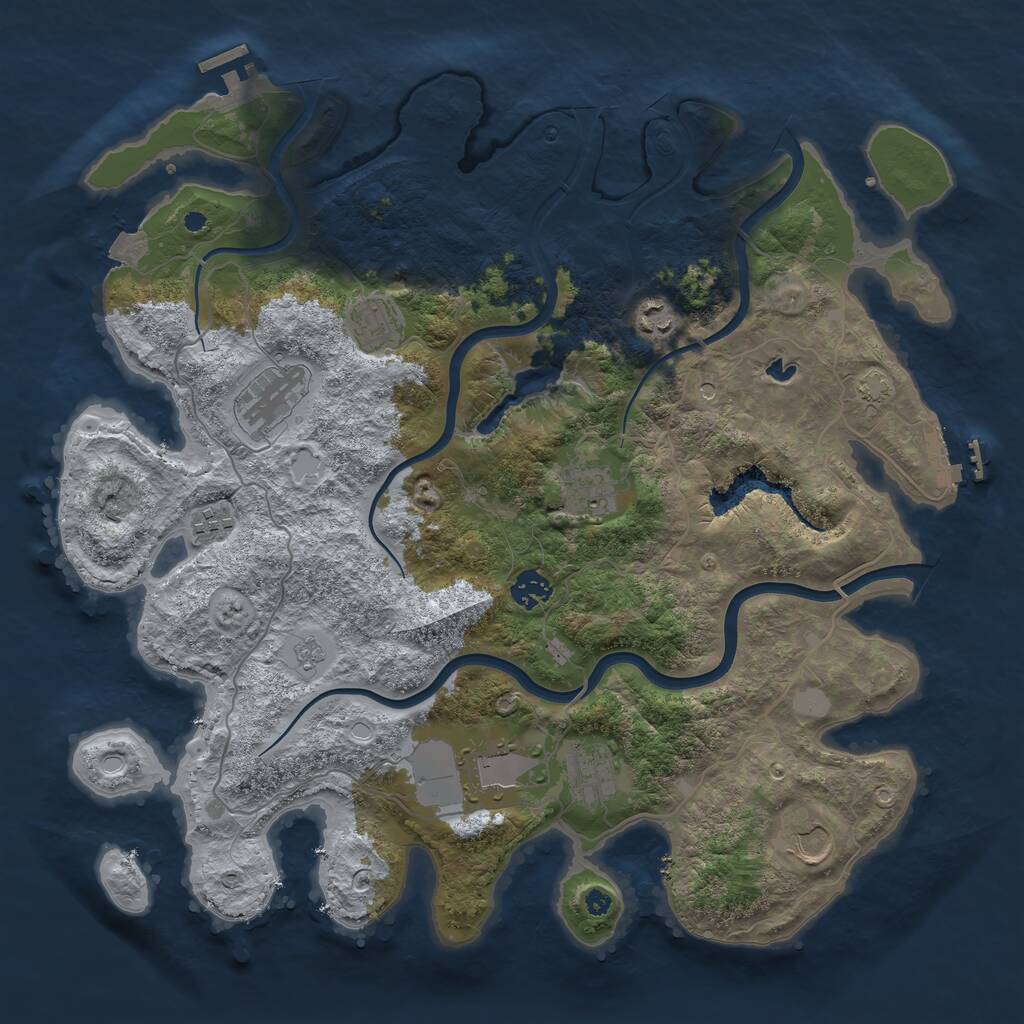Rust Map: Procedural Map, Size: 4000, Seed: 7788899, 15 Monuments