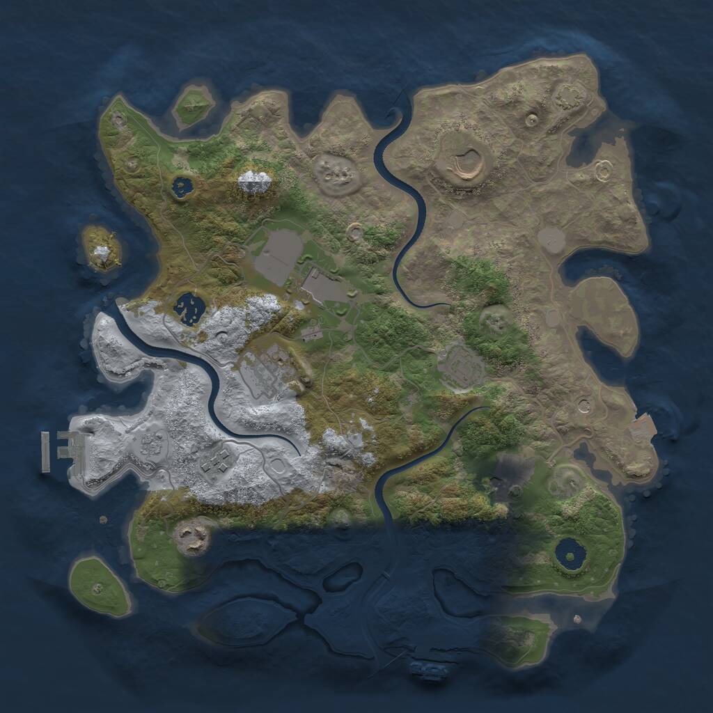 Rust Map: Procedural Map, Size: 3500, Seed: 2003667987, 14 Monuments