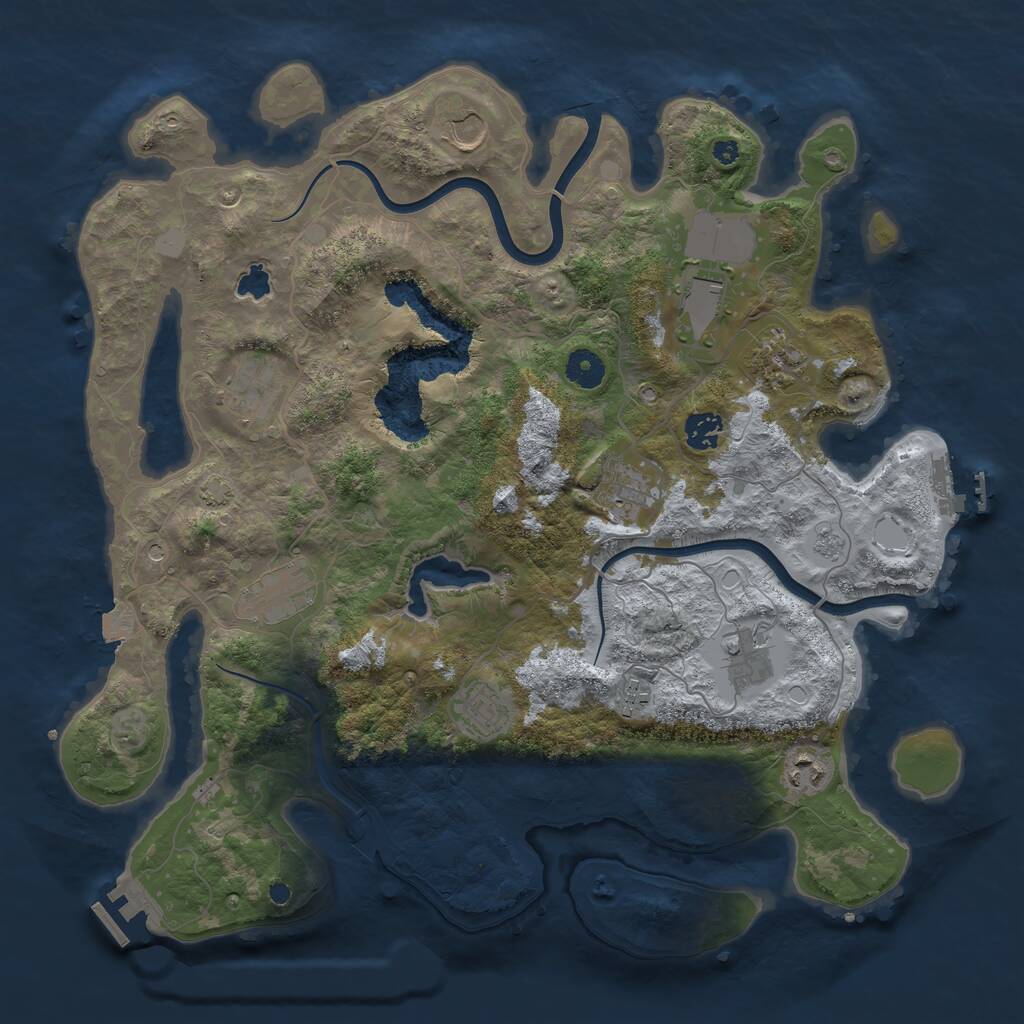 Rust Map: Procedural Map, Size: 4000, Seed: 806633077, 17 Monuments