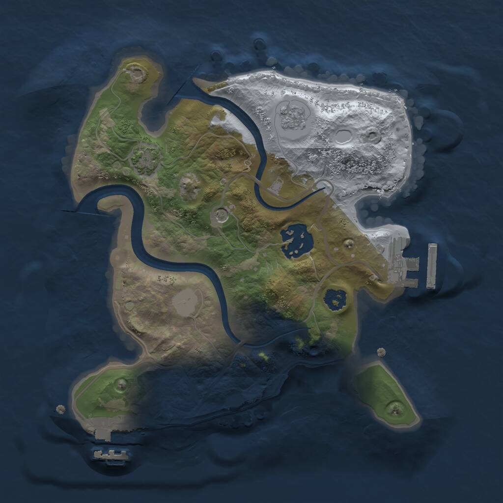 Rust Map: Procedural Map, Size: 2250, Seed: 5000, 7 Monuments