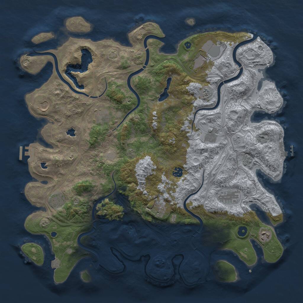 Rust Map: Procedural Map, Size: 4500, Seed: 98756734, 16 Monuments