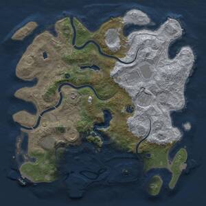 Thumbnail Rust Map: Procedural Map, Size: 4000, Seed: 34713, 14 Monuments
