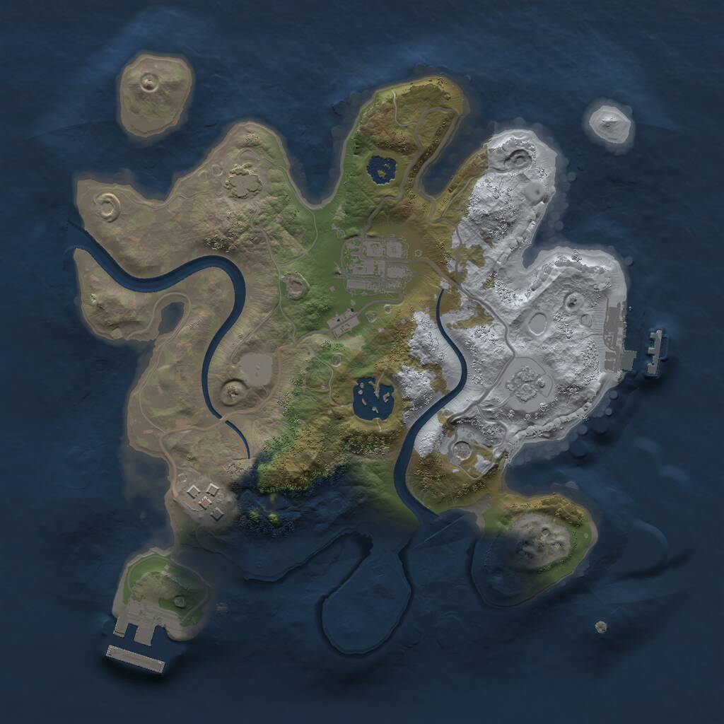 Rust Map: Procedural Map, Size: 2500, Seed: 678819914, 9 Monuments
