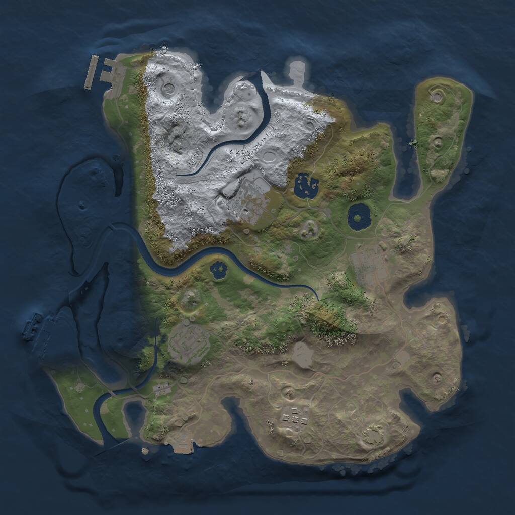 Rust Map: Procedural Map, Size: 3000, Seed: 276, 10 Monuments