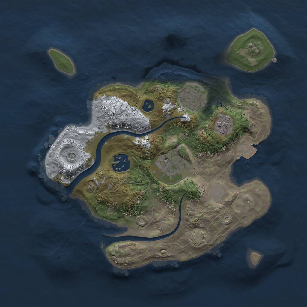 Rust Map: Procedural Map, Size: 2500, Seed: 1854469941, 7 Monuments