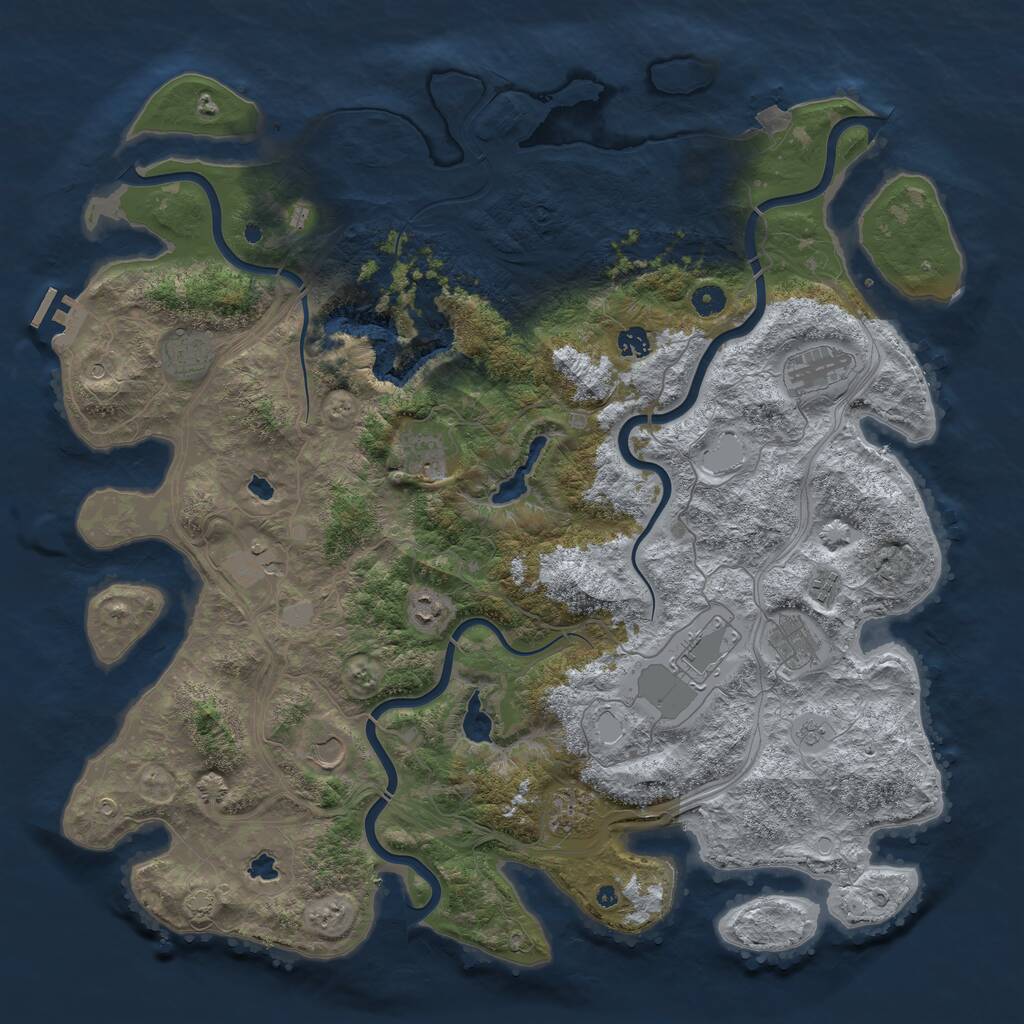 Rust Map: Procedural Map, Size: 4800, Seed: 54066523, 16 Monuments