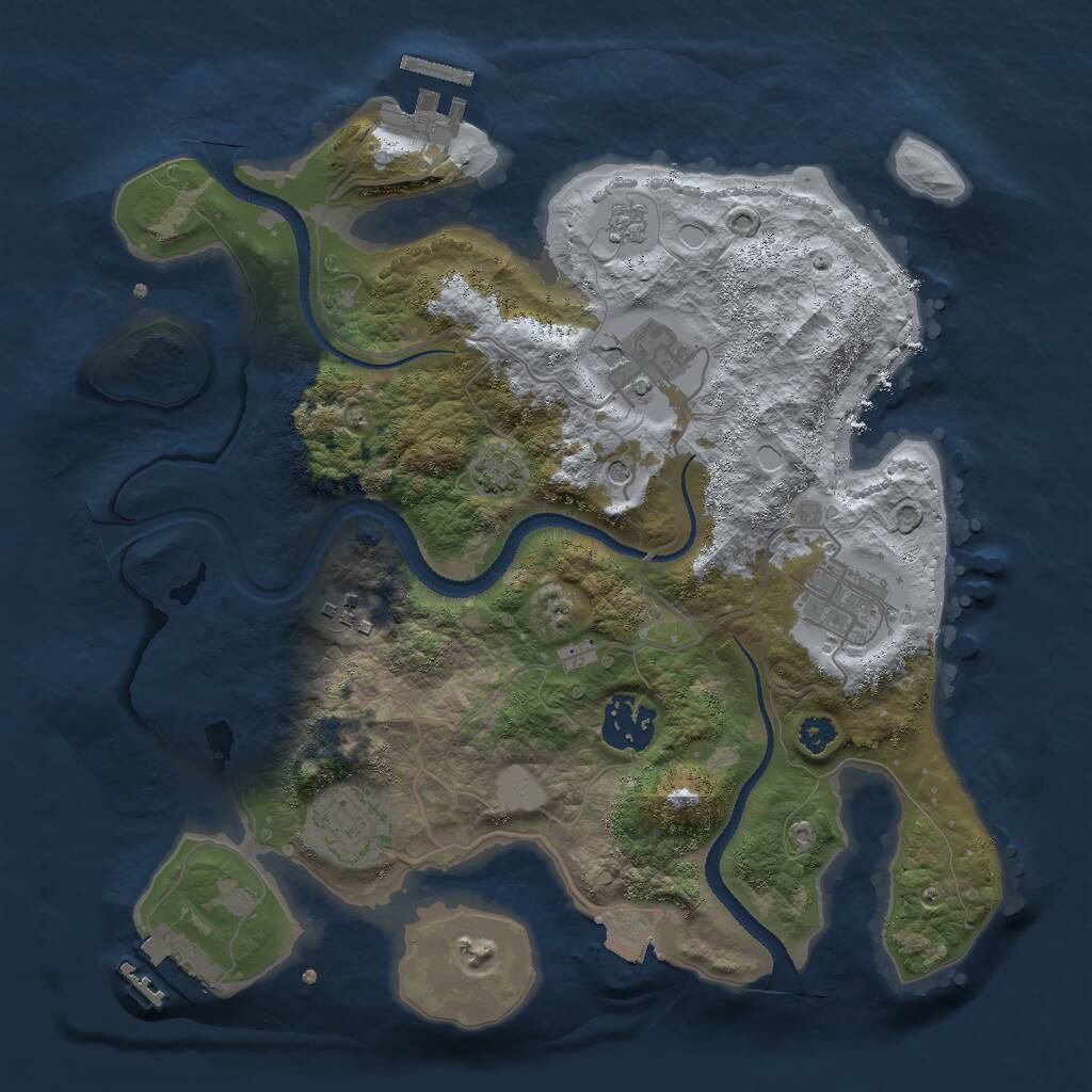 Rust Map: Procedural Map, Size: 3000, Seed: 26245, 11 Monuments