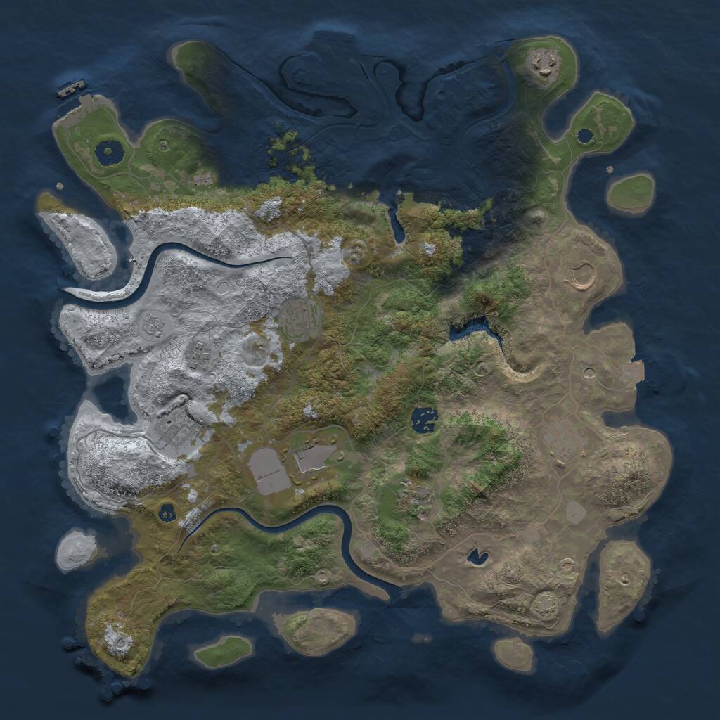 Rust Map: Procedural Map, Size: 4000, Seed: 1218, 15 Monuments