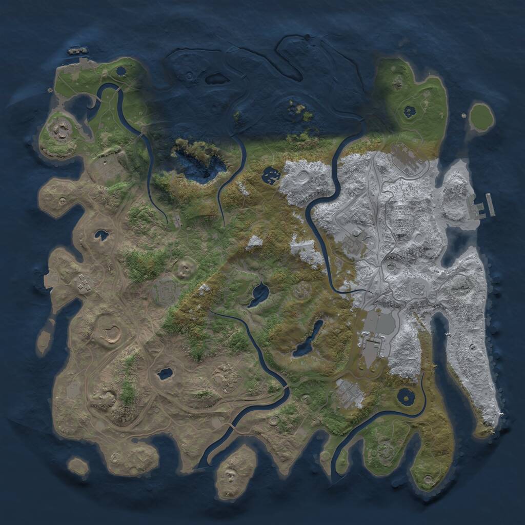 Rust Map: Procedural Map, Size: 4500, Seed: 766486202, 17 Monuments