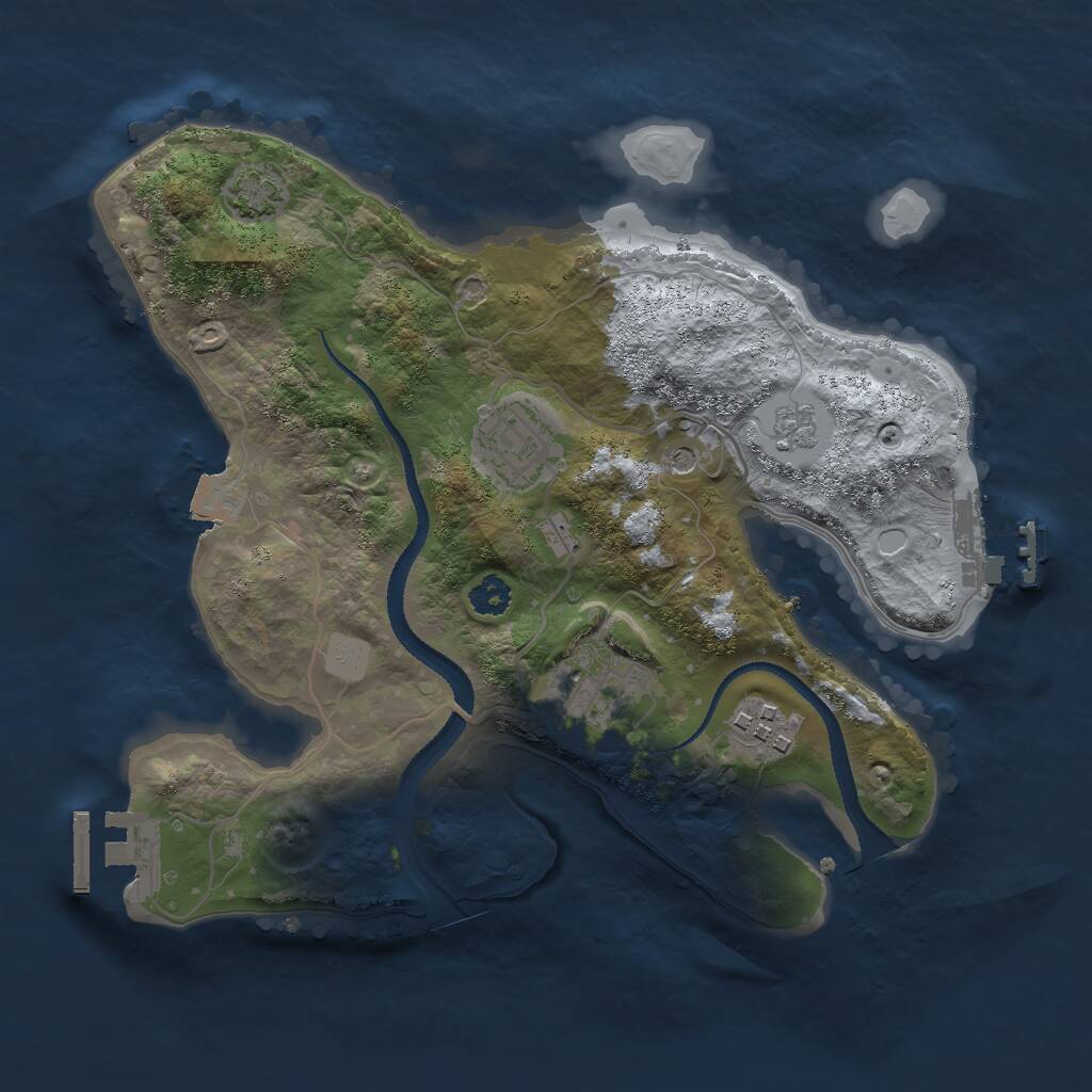 Rust Map: Procedural Map, Size: 2700, Seed: 332, 9 Monuments
