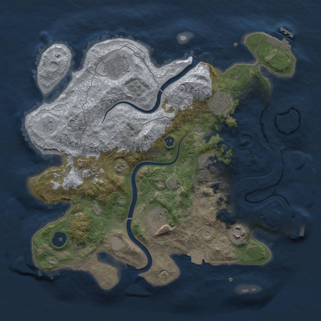 Rust Map: Procedural Map, Size: 3300, Seed: 1681346961, 13 Monuments