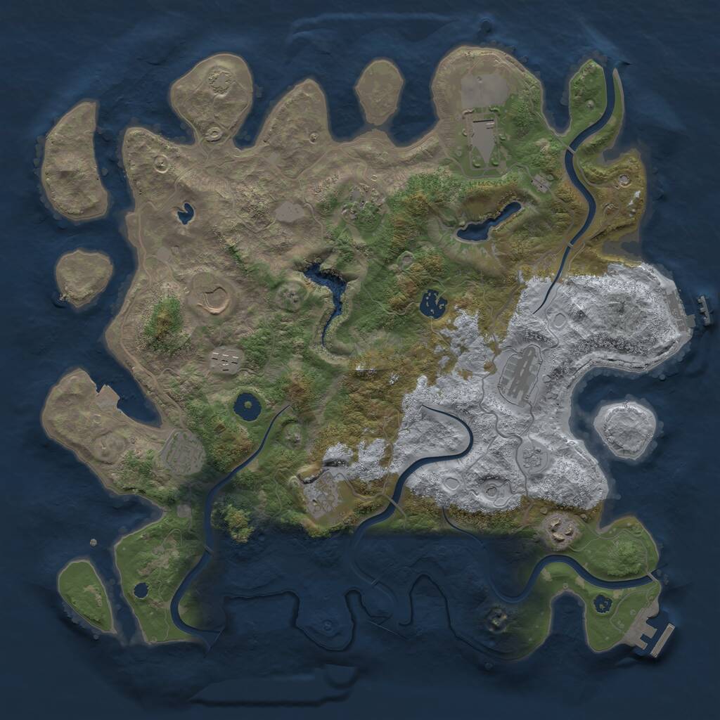 Rust Map: Procedural Map, Size: 4000, Seed: 4095, 15 Monuments