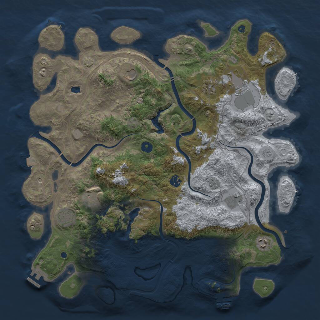 Rust Map: Procedural Map, Size: 4250, Seed: 3669, 15 Monuments