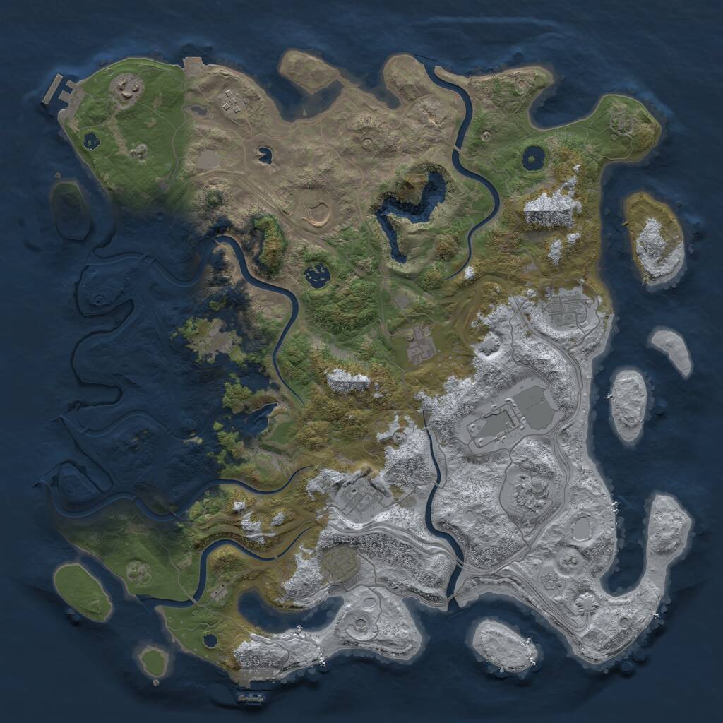 Rust Map: Procedural Map, Size: 4500, Seed: 94372828, 17 Monuments