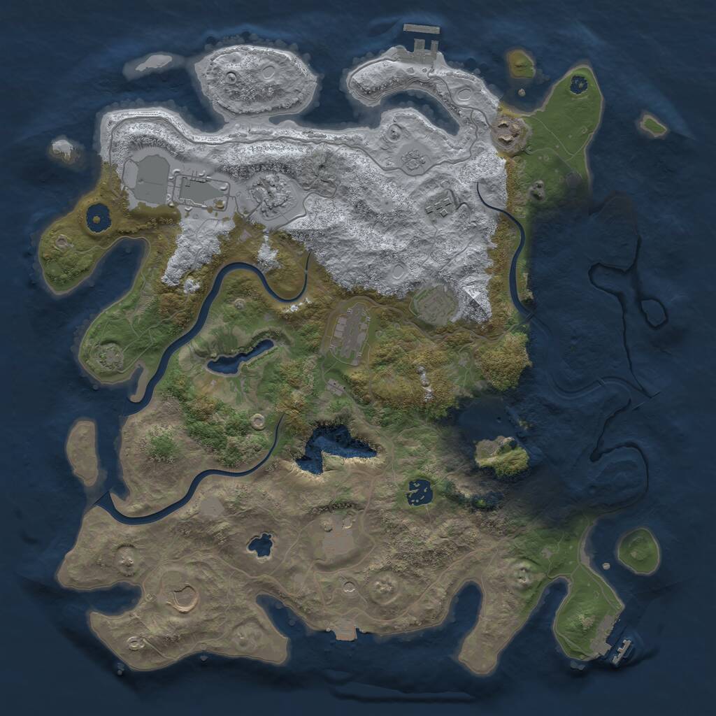 Rust Map: Procedural Map, Size: 4000, Seed: 2088056156, 16 Monuments