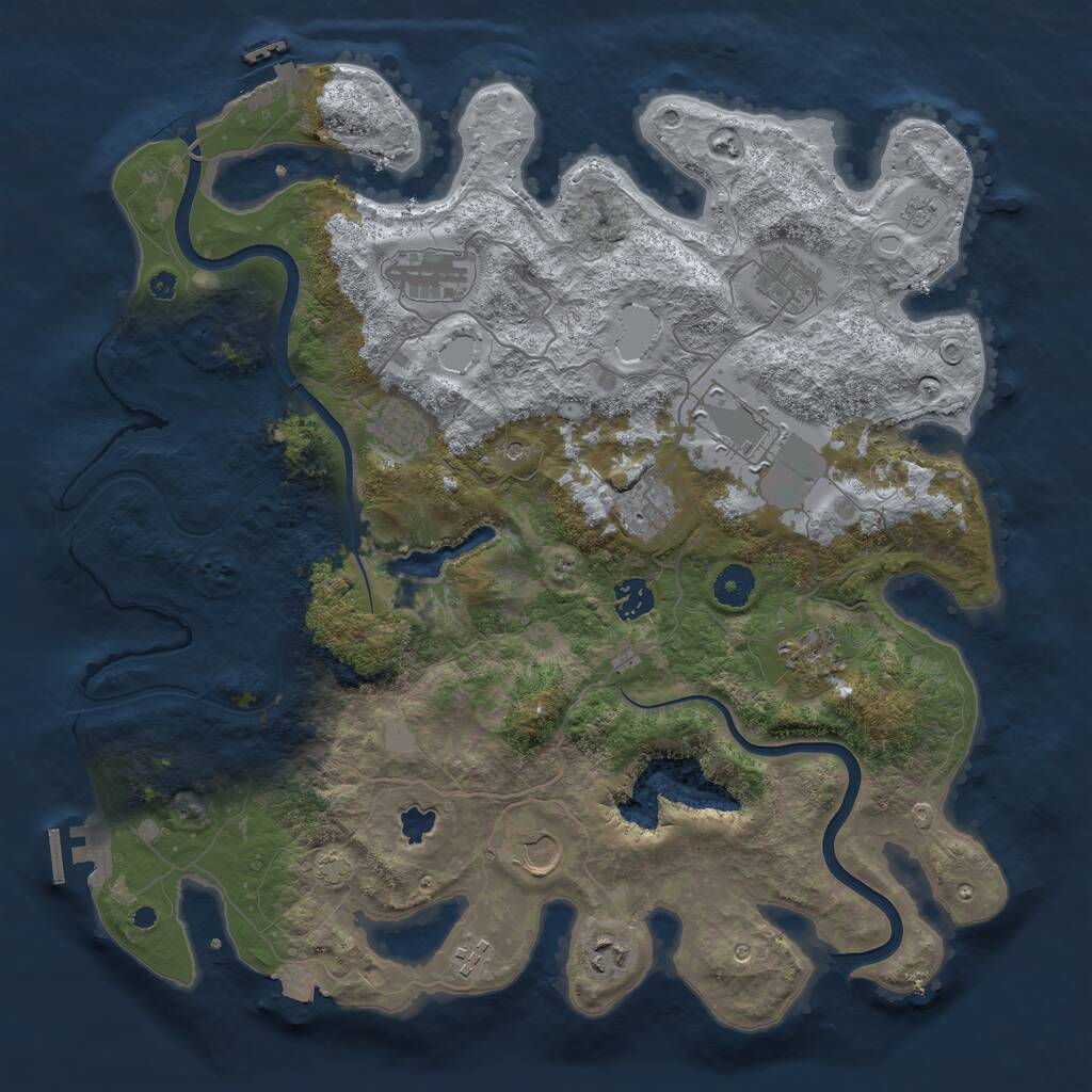 Rust Map: Procedural Map, Size: 4000, Seed: 986485244, 16 Monuments