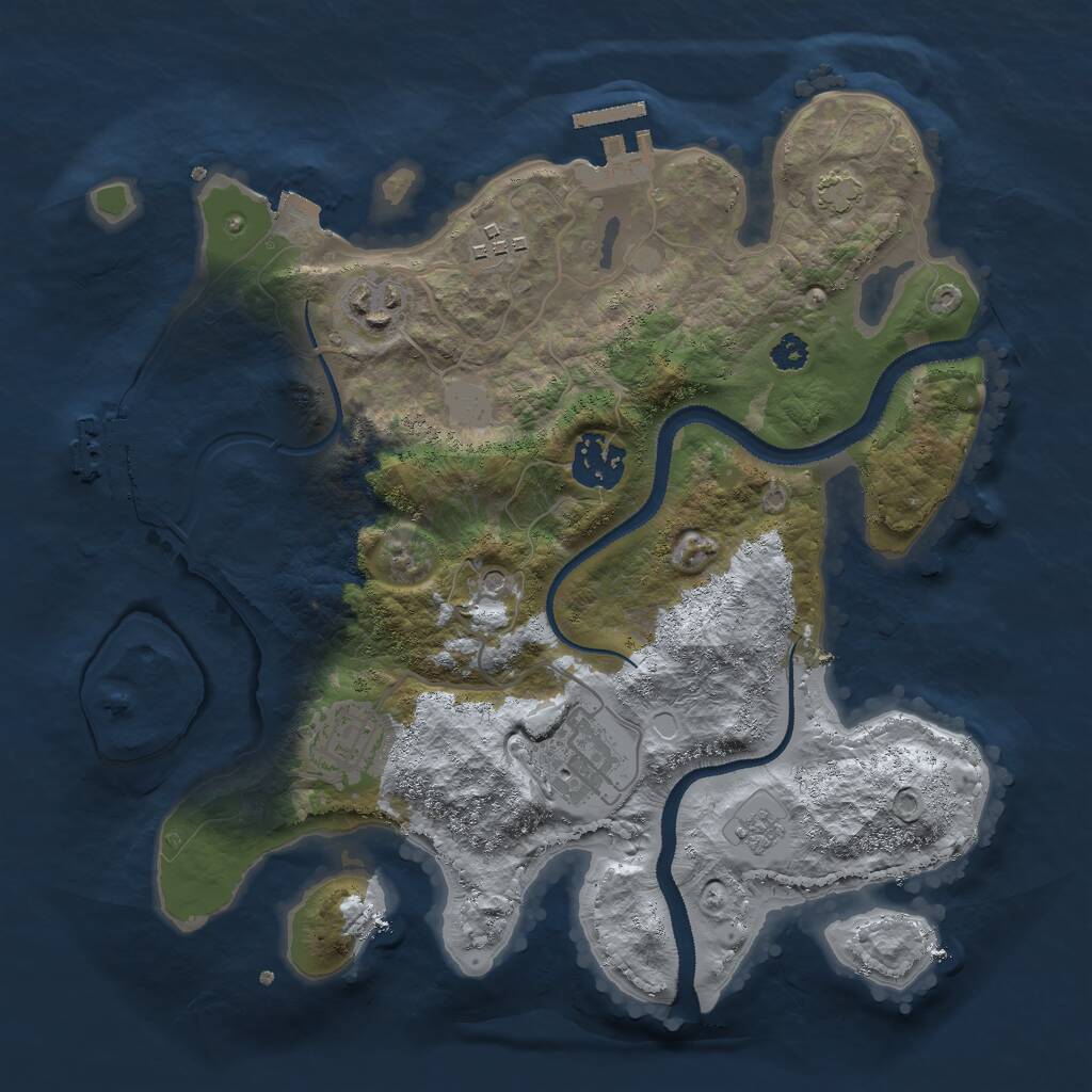 Rust Map: Procedural Map, Size: 3000, Seed: 109653859, 11 Monuments