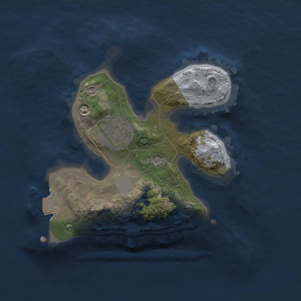Rust Map: Procedural Map, Size: 2000, Seed: 332, 3 Monuments