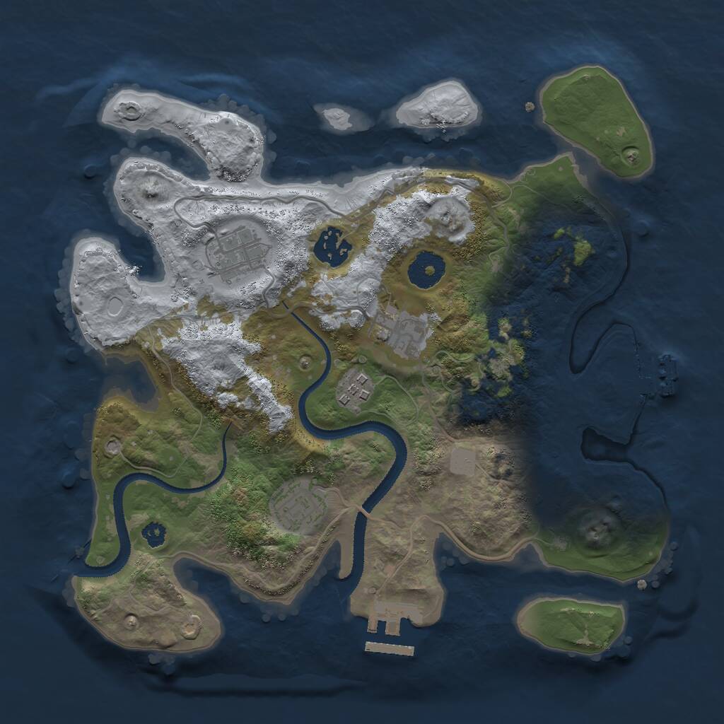 Rust Map: Procedural Map, Size: 3000, Seed: 895602, 9 Monuments