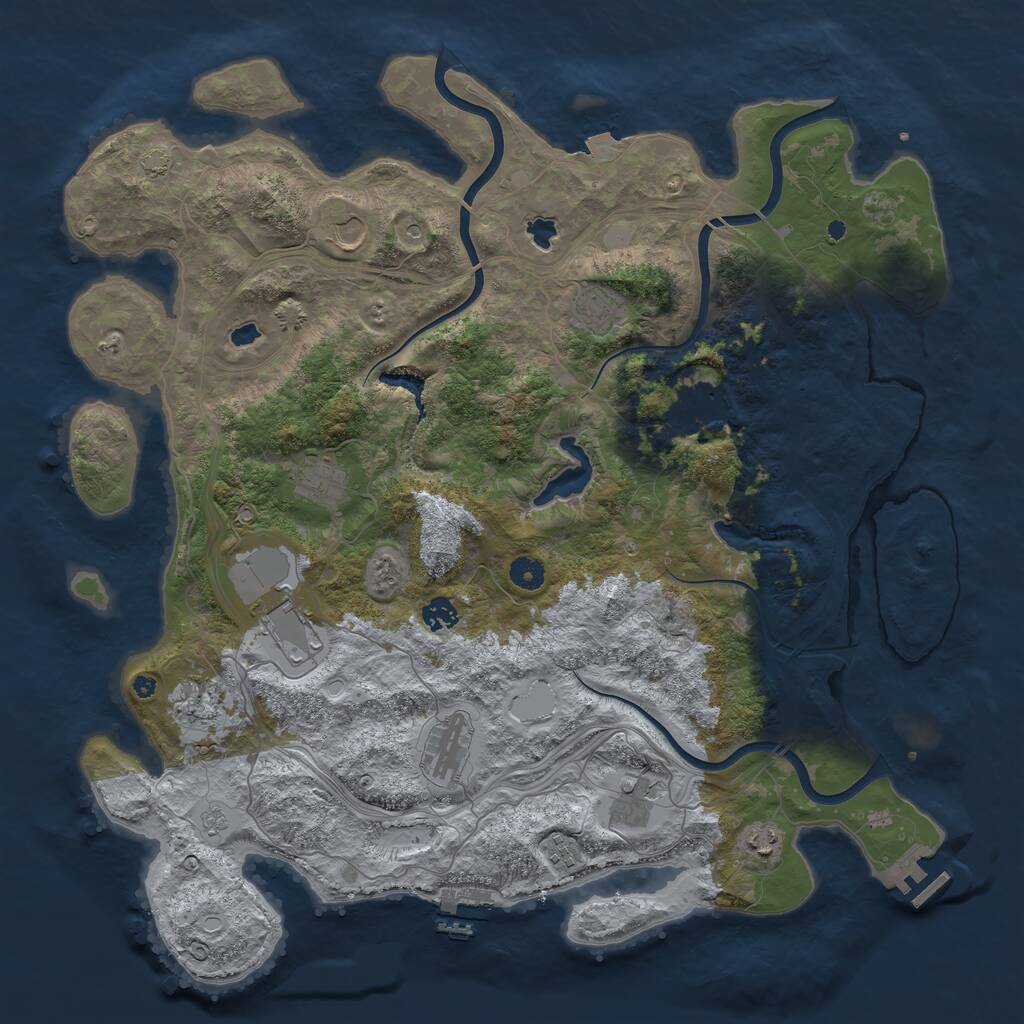 Rust Map: Procedural Map, Size: 4500, Seed: 1629358783, 17 Monuments