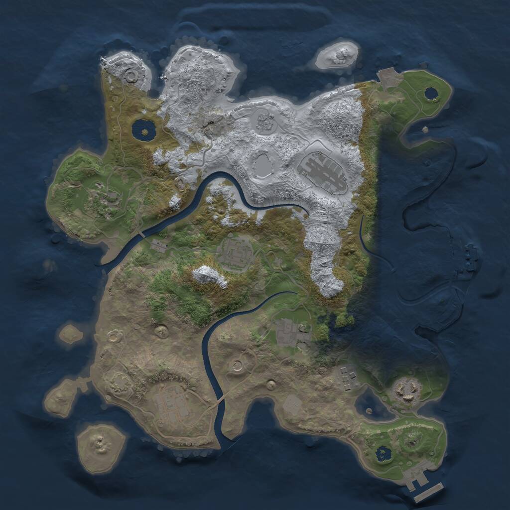 Rust Map: Procedural Map, Size: 3250, Seed: 1358913117, 13 Monuments