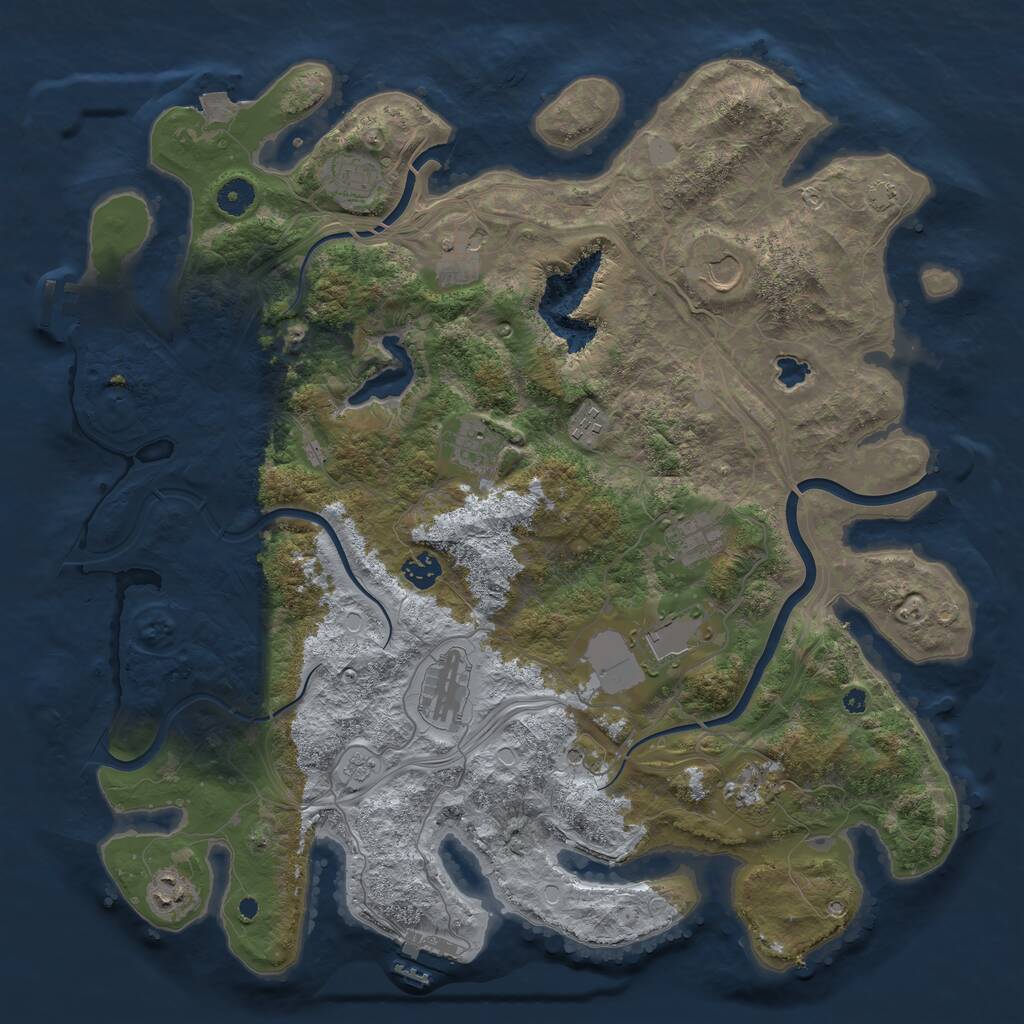 Rust Map: Procedural Map, Size: 4250, Seed: 1771, 17 Monuments